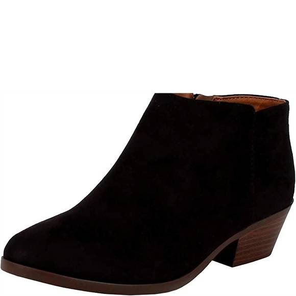 NEW SODA women's stacked block heel closed almond toe side zipper ankle booties - Picture 1 of 3